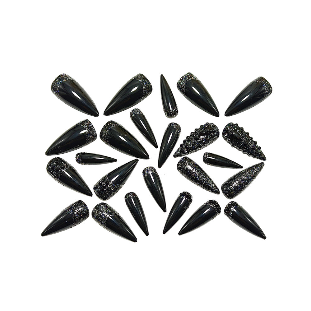 Artificial Nails in Elegant Stiletto Design with Sparkling Rhinestone Accents Kalsten