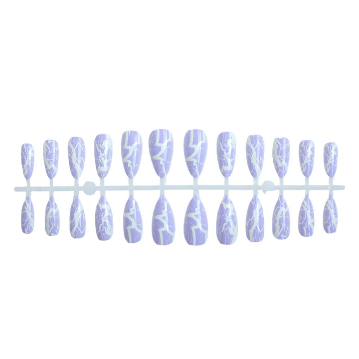 Artistic Press-On Nail Art Set with Lightning Design Kalsten