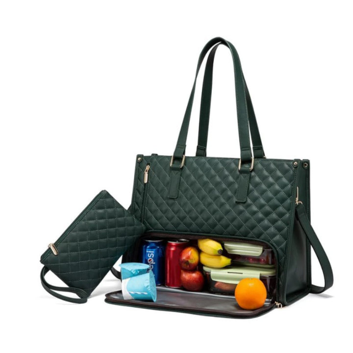 Stylish Quilted Insulated Lunch Tote Kalsten