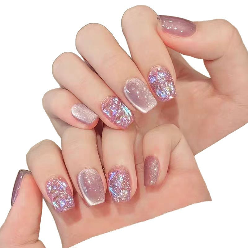 Artificial nails with radiant glitter effect Kalsten