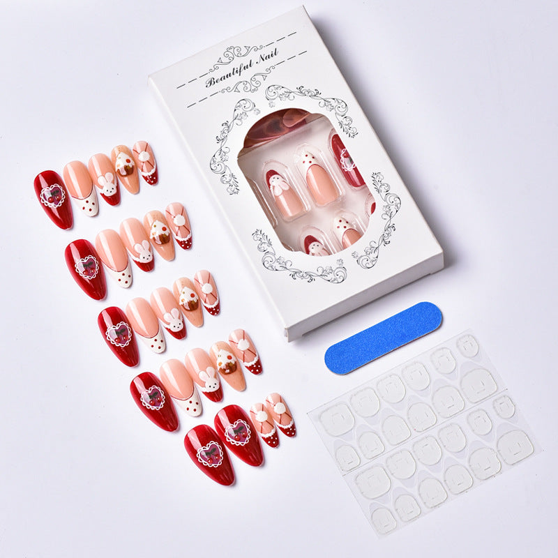 Playful Holiday-Themed Press-On Nail Art Set