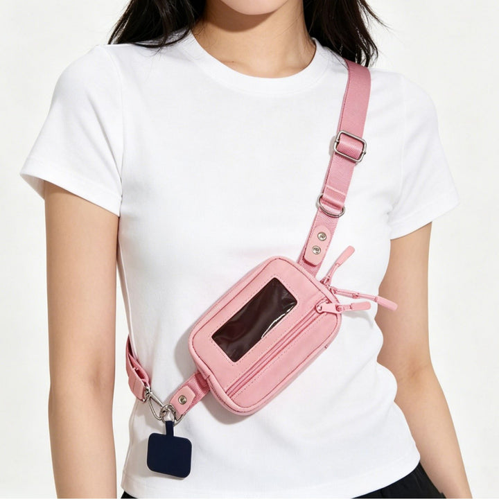 Compact shoulder bag with transparent card pocket Kalsten