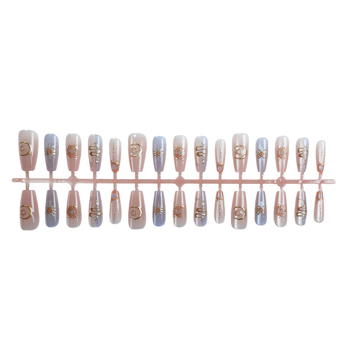 Elegant Celestial Press-On Nail Art Set