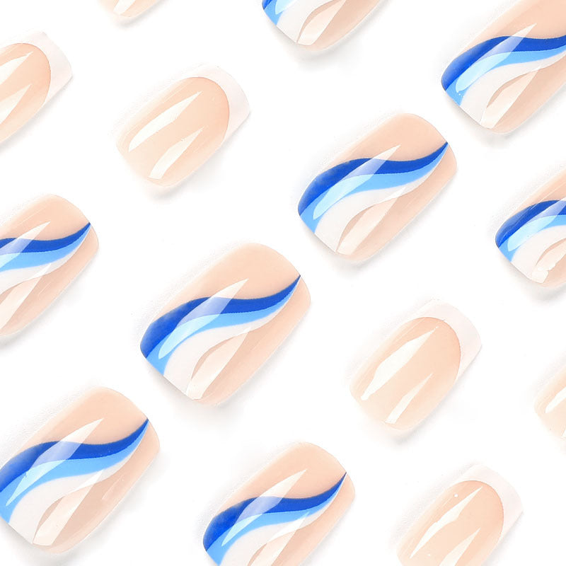 Artful and elegant nail extensions with wave design Kalsten