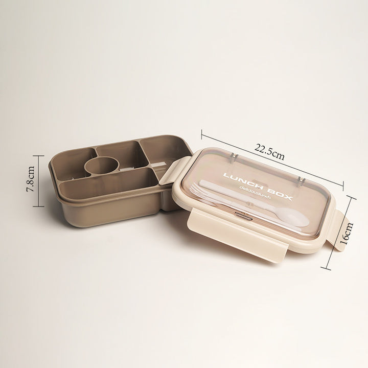 Multi-Compartment Bento Lunch Box with Built-in Utensils