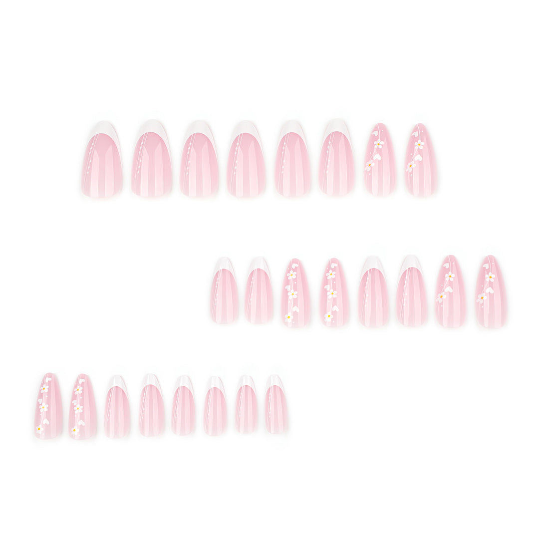 Artful Nail Extensions with Delicate Floral Patterns Kalsten