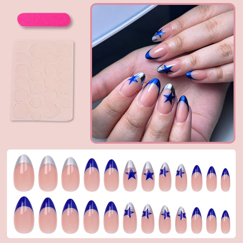 Artificial nail set with fashionable star and glitter effects Kalsten