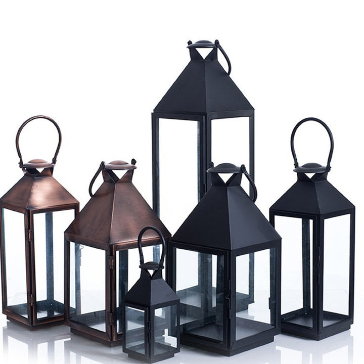 Multi-Size Metal and Glass Lantern Collection Kalsten