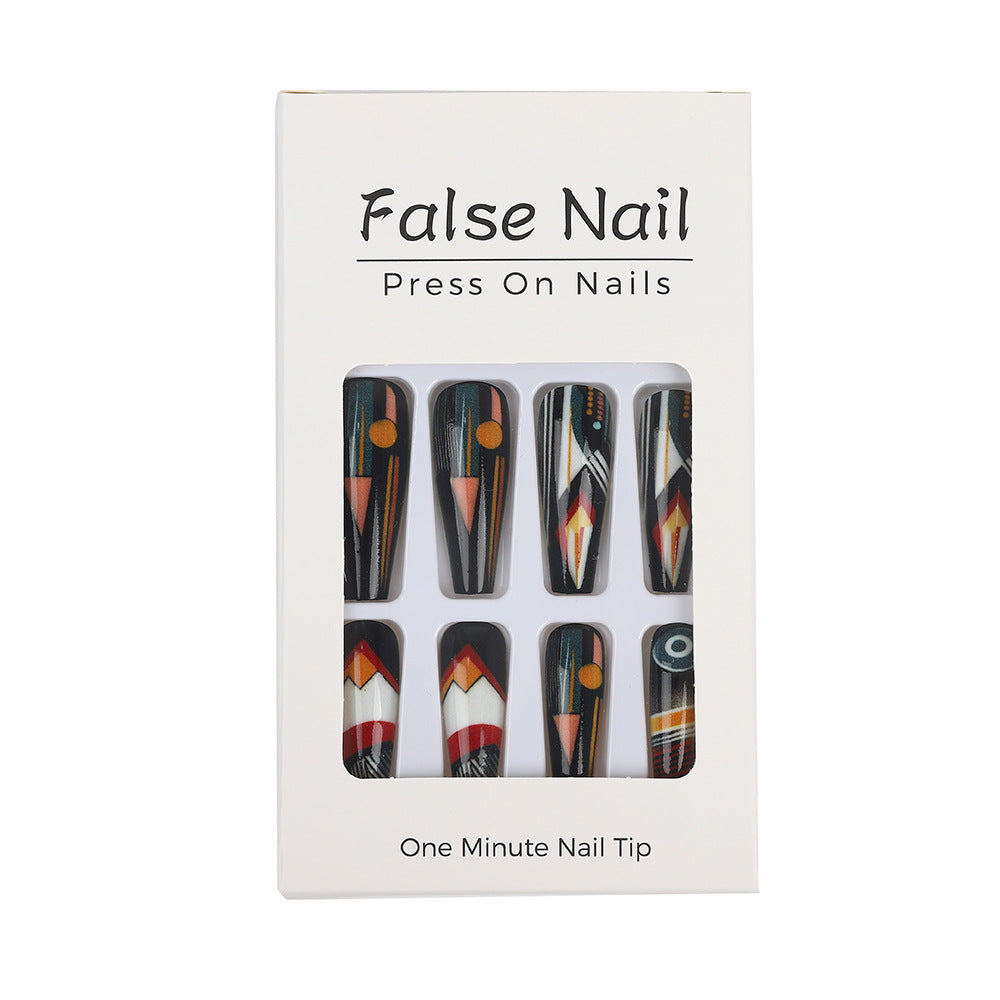 Artificial nails with creative tribal design Kalsten