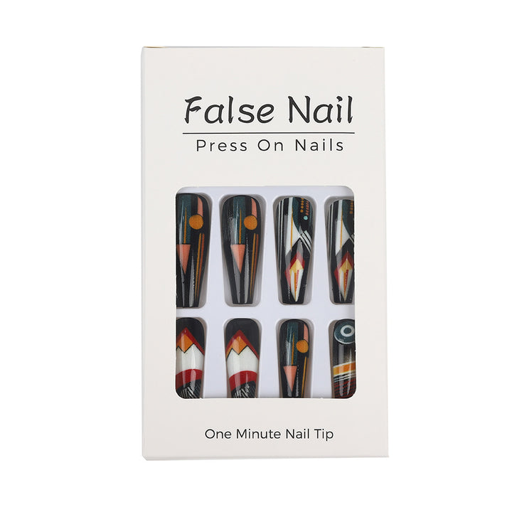 Artificial nails with creative tribal design Kalsten