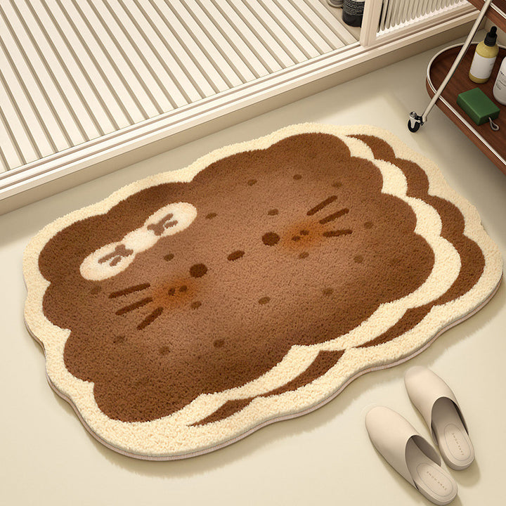 Plush Cartoon Cat Bath Mat