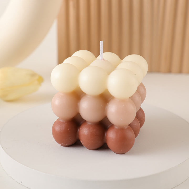Ombre Bubble-Cluster Cube Scented Soy Candle Decorative Centerpiece
