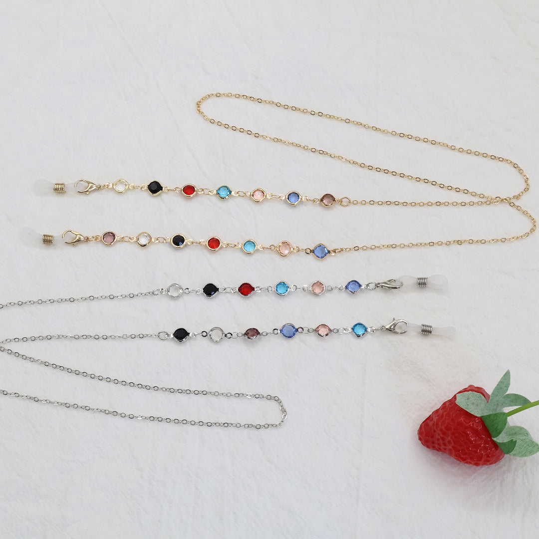 Multicolor Gemstone Eyewear Chain Kalsten
