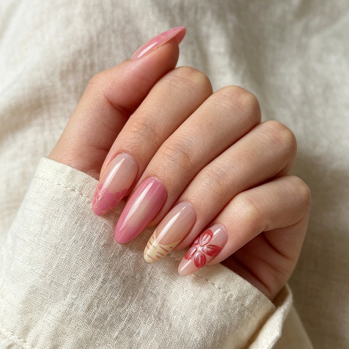 Floral-Themed Stiletto Press-On Nails Kalsten
