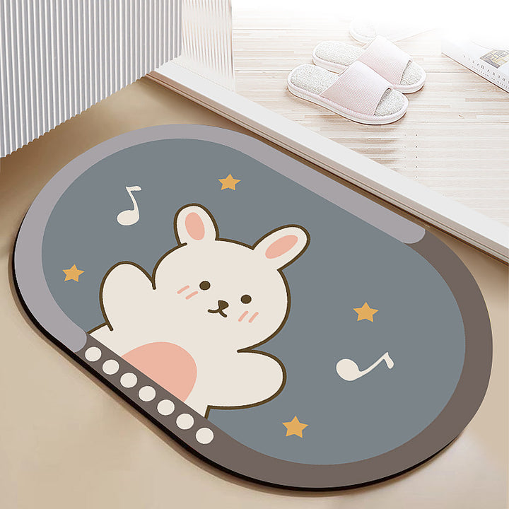 Cute Bunny-Themed Door Mat