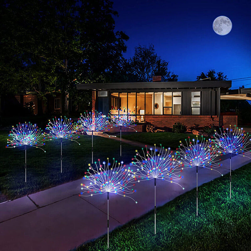 Sparkler-Style Solar LED Garden Stake Lights With Dynamic Firework Effect Kalsten