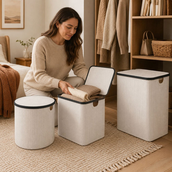 Laundry basket with lid and handles Kalsten