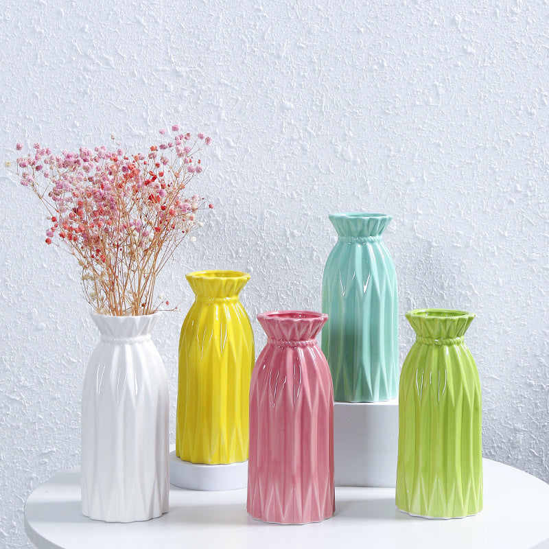 Elegant Textured Ceramic Flower Vase Kalsten 1790310307