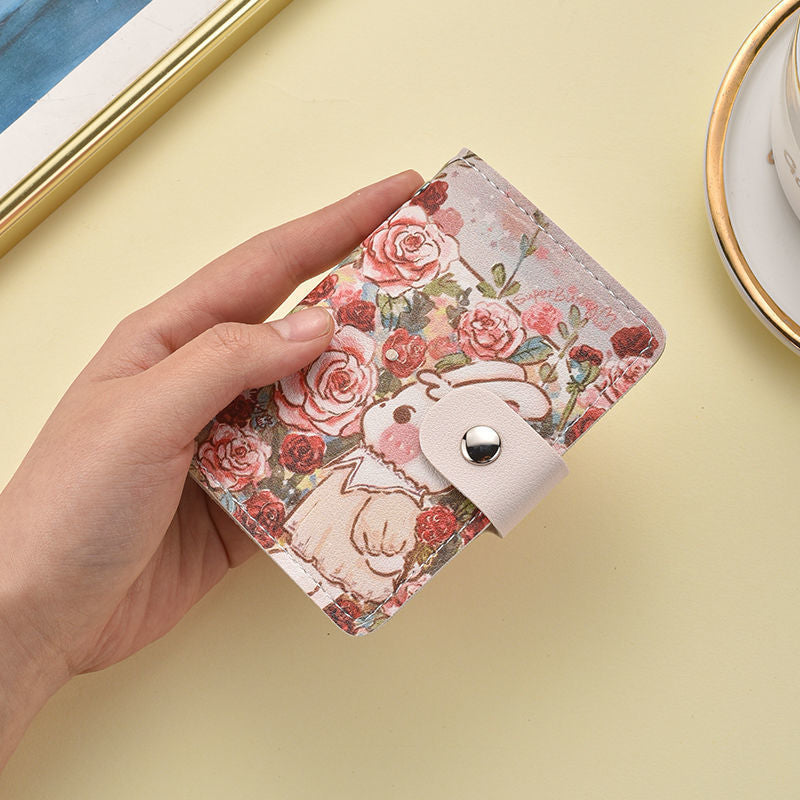Floral Themed Cartoon Mini Wallet Kalsten