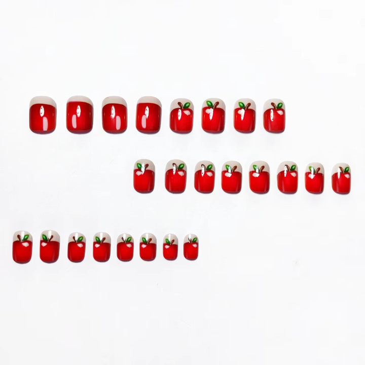 Artificial nails with playful apple motif Kalsten