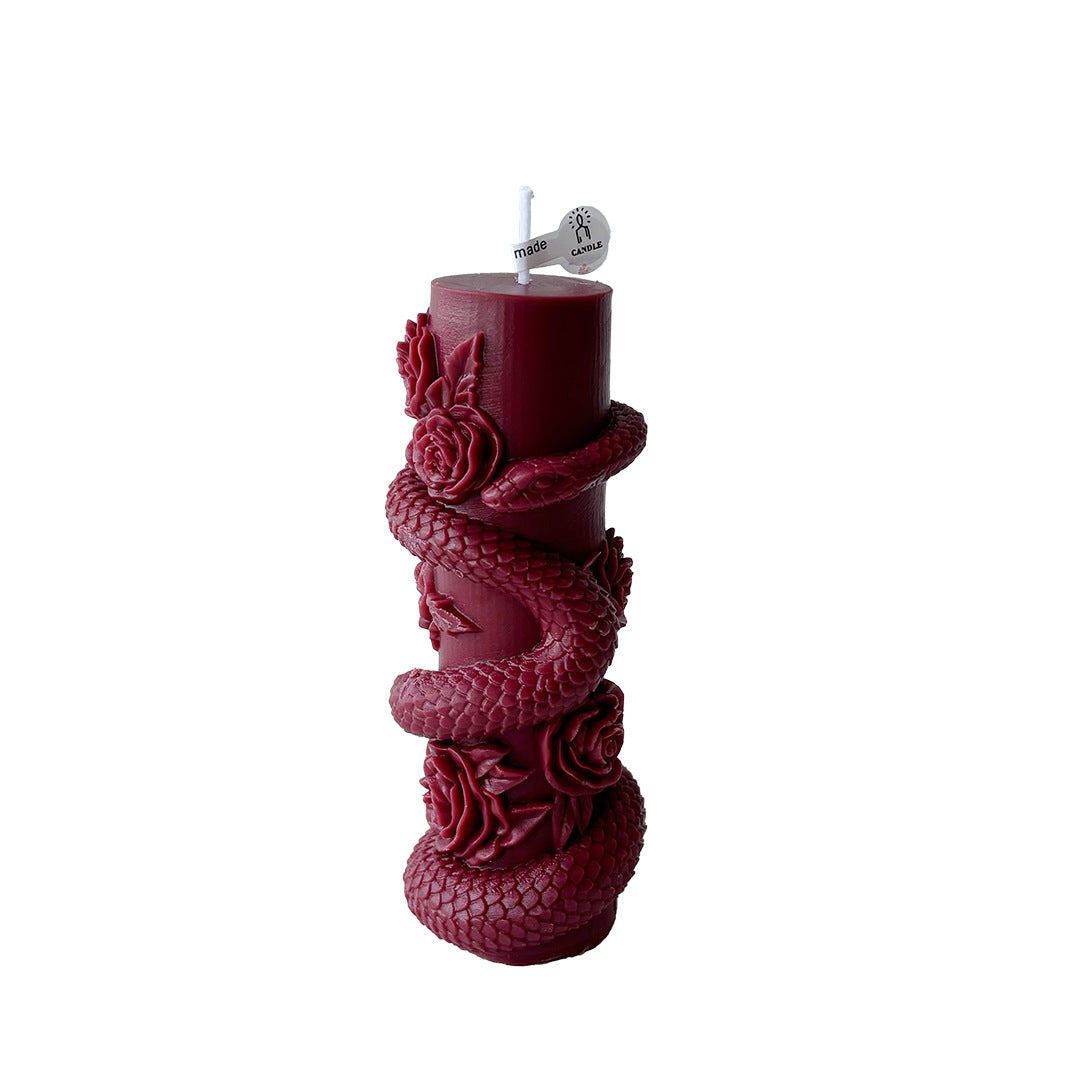 Artistic Snake-Designed Candle