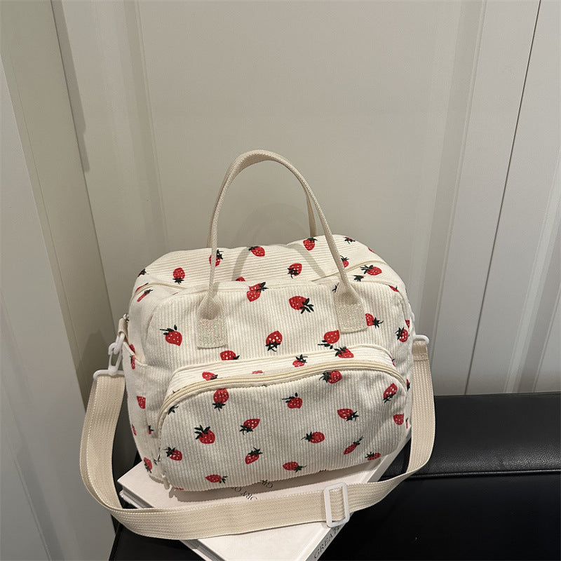 Stylish Strawberry Print Handbag