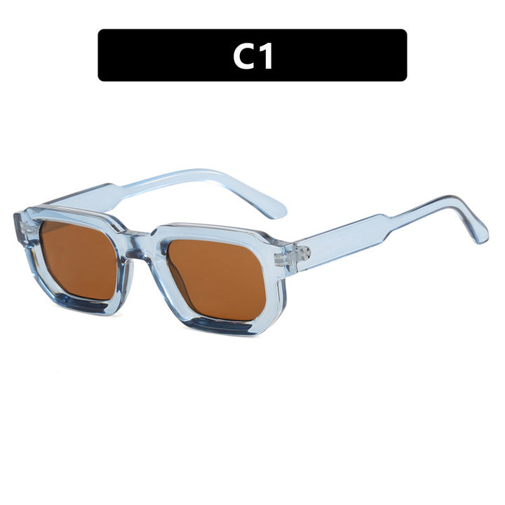 Women's fashionable rectangular sunglasses in a trendy design with clear accents Kalsten