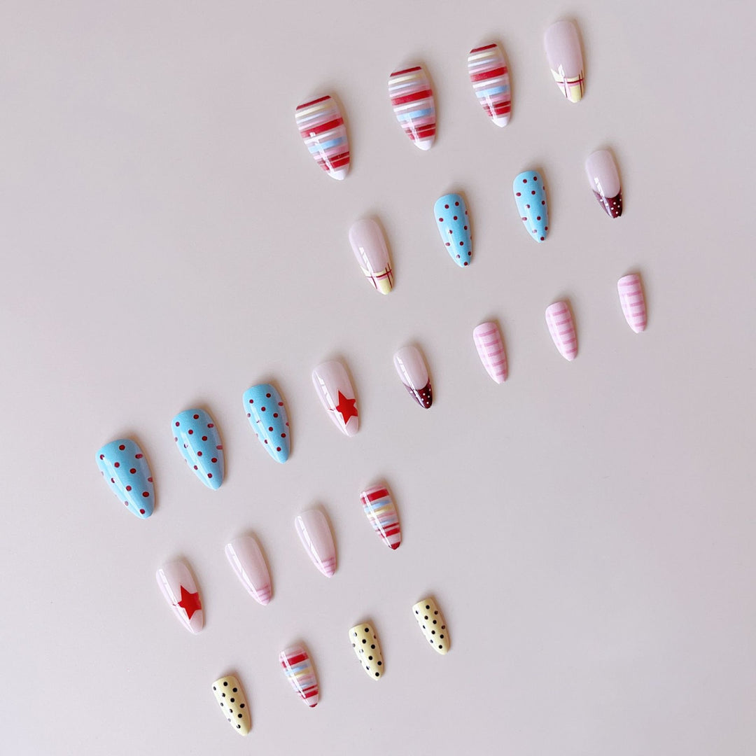 Acrylic nail set with creative and colorful designs Kalsten