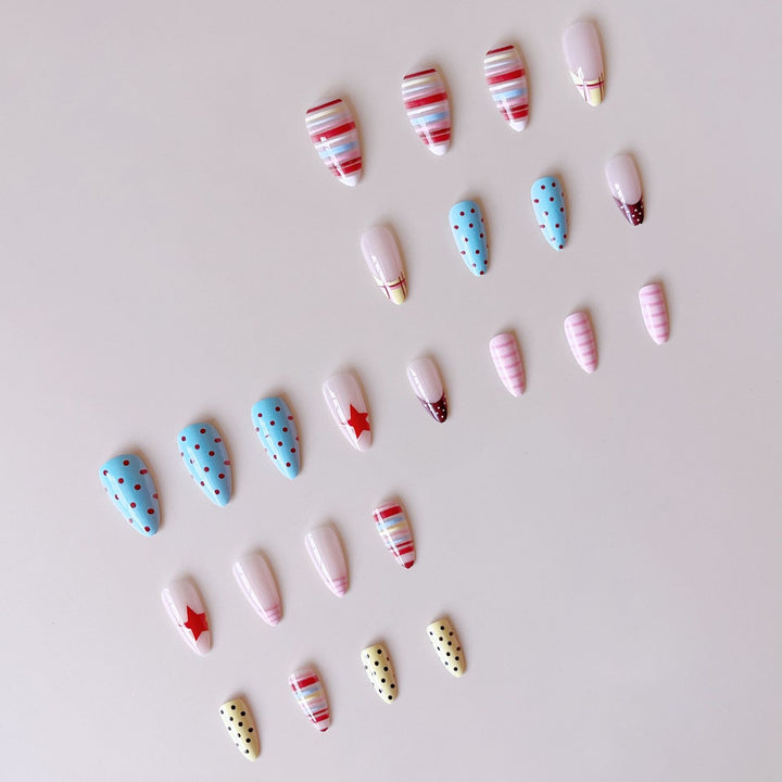 Acrylic nail set with creative and colorful designs Kalsten