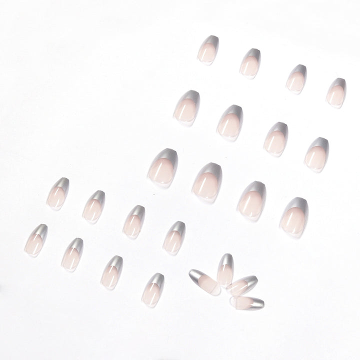 Artificial stiletto nails with glitter accents and elegant French tip Kalsten