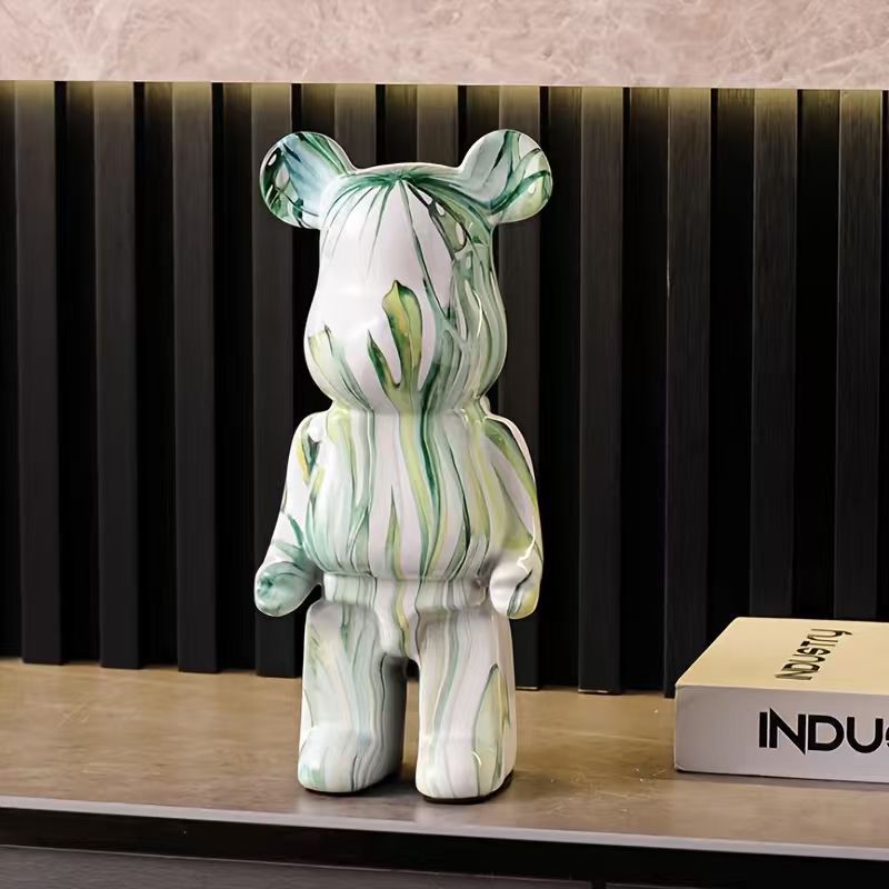 Abstract Art Bear Figurine for Home Display