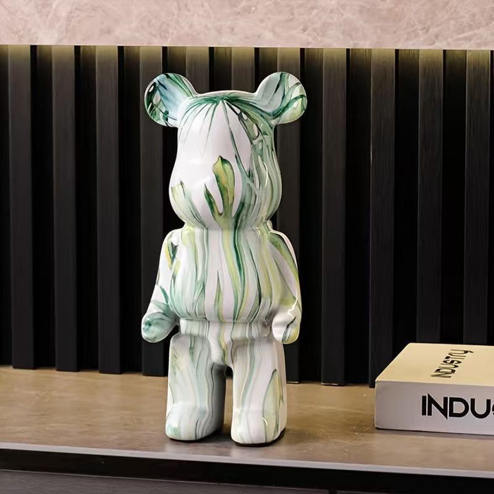 Abstract Art Bear Figurine for Home Display