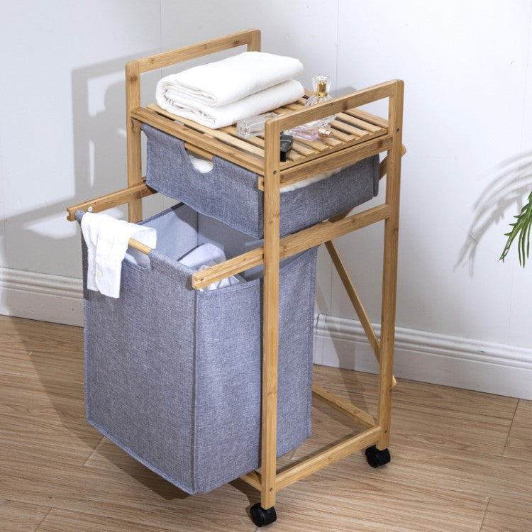 Stylish laundry storage tower with wheels Kalsten