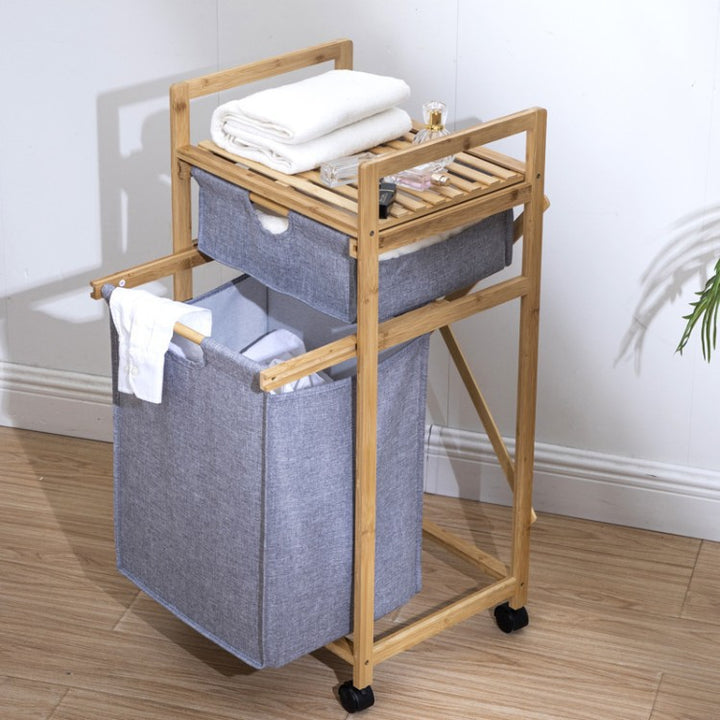 Stylish laundry storage tower with wheels Kalsten
