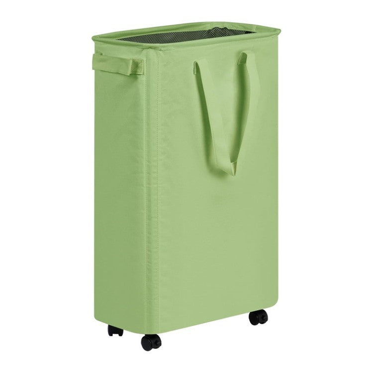 Foldable laundry basket with wheels and practical lid Kalsten