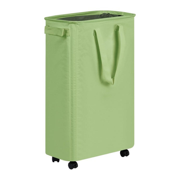 Foldable laundry basket with wheels and practical lid Kalsten