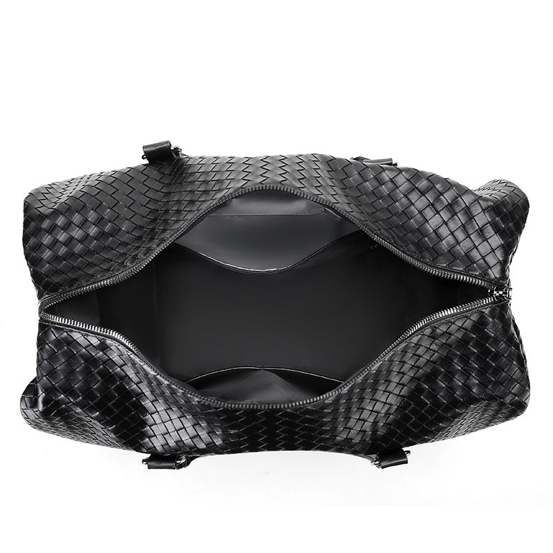 Elegant Braided Leather Duffel Bag Kalsten