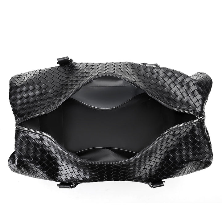 Elegant Braided Leather Duffel Bag Kalsten