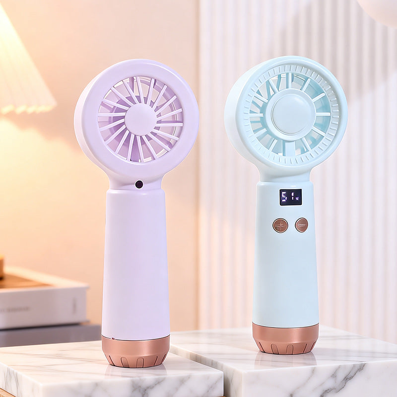 Women's Portable USB Hand Fan with Temperature Display Kalsten
