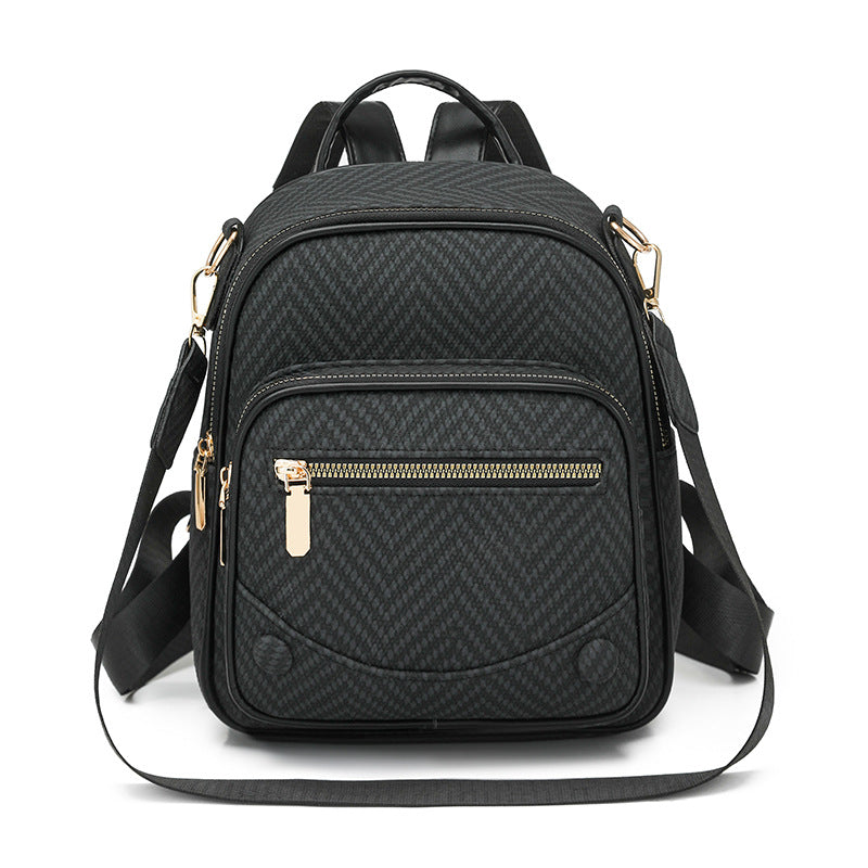 Multi-Functional Herringbone Pattern Backpack Kalsten