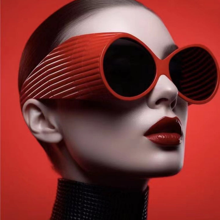 Women Oversized Cat-Eye Sunglasses with Stylish, Textured Frame Kalsten