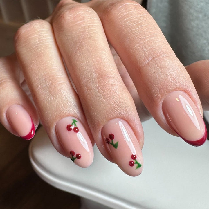 Cherry Blossom Themed Press-On Nail Art