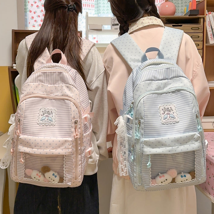 Trendy Striped School Backpack Kalsten