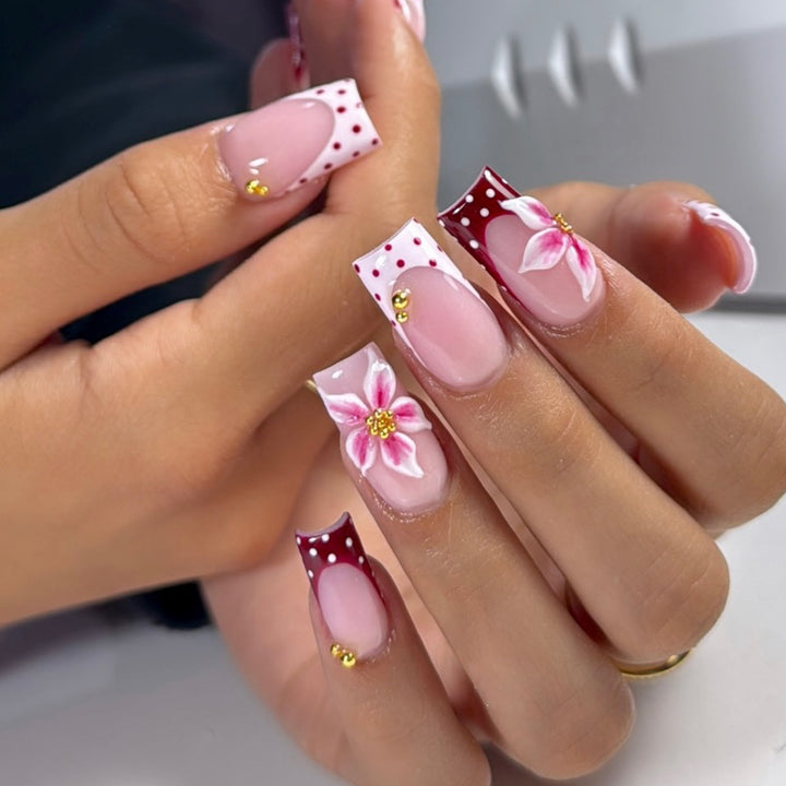 Floral Accent Acrylic Nail Art Extensions Kalsten 1789713153