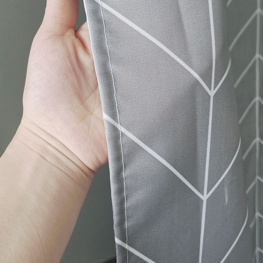 Chevron Patterned Fabric Shower Curtain Kalsten