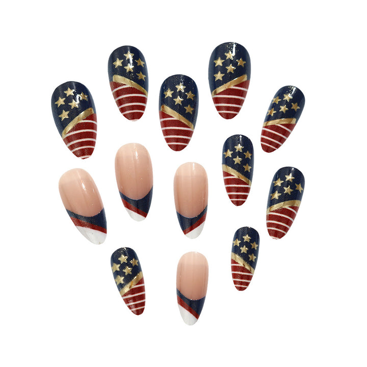 Artful nail tips in patriotic design Kalsten