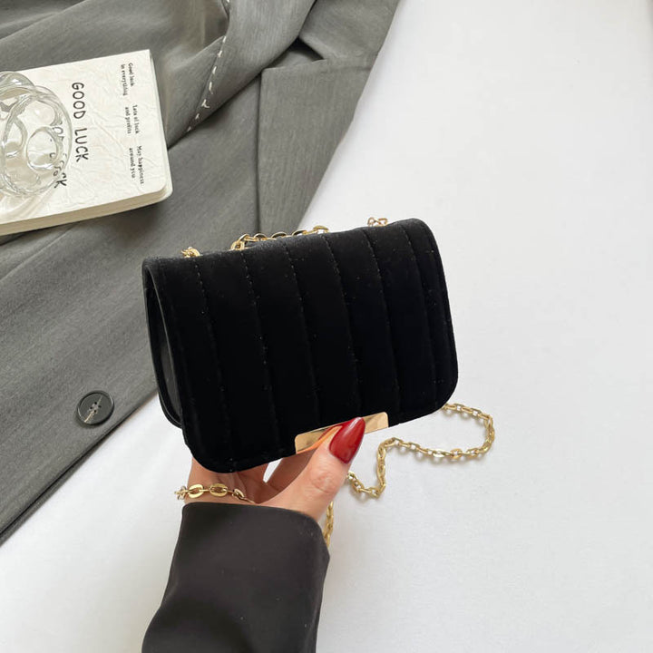 Elegant Quilted Velvet Crossbody Bag Kalsten