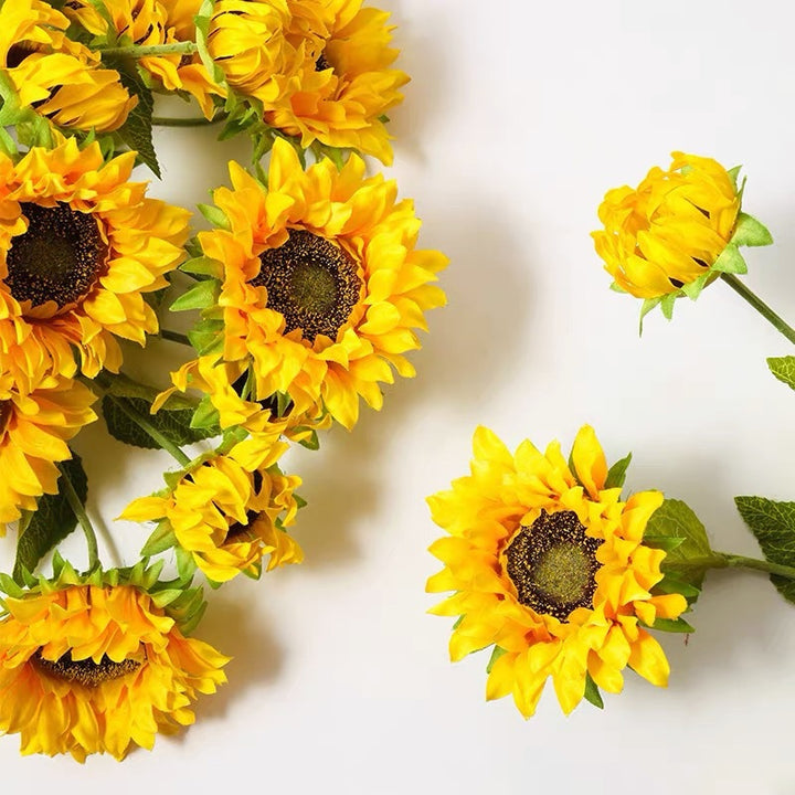 Lifelike Sunflower Decorative Stem
