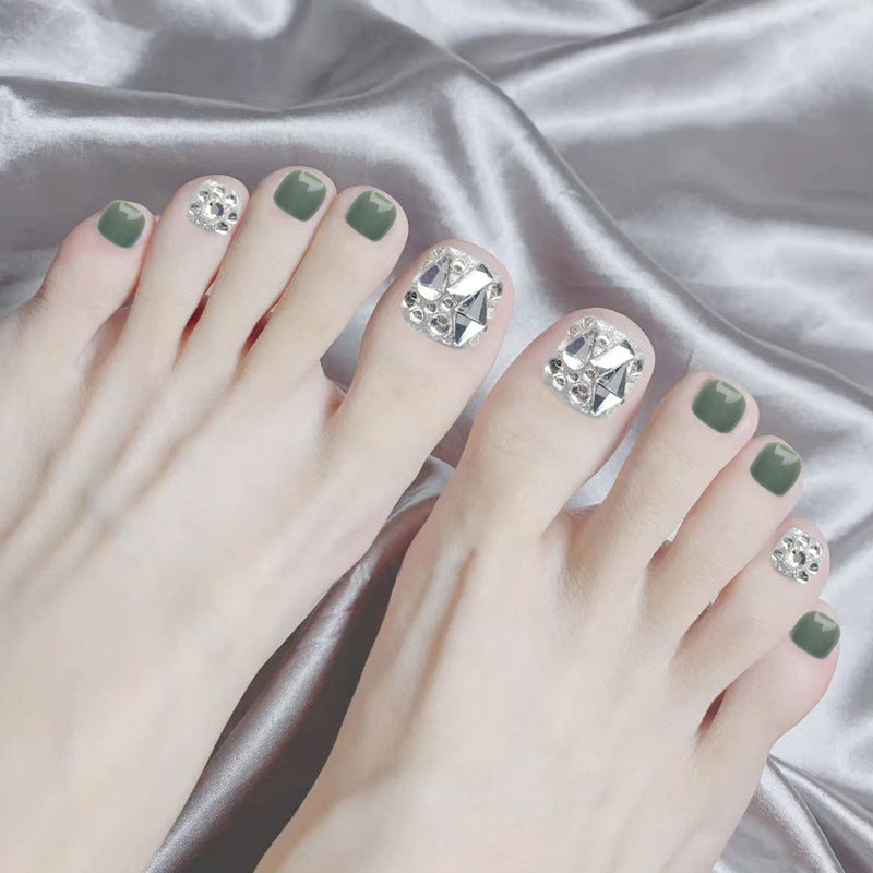 Decorative Rhinestone-Embellished Toe Nail Art Kalsten