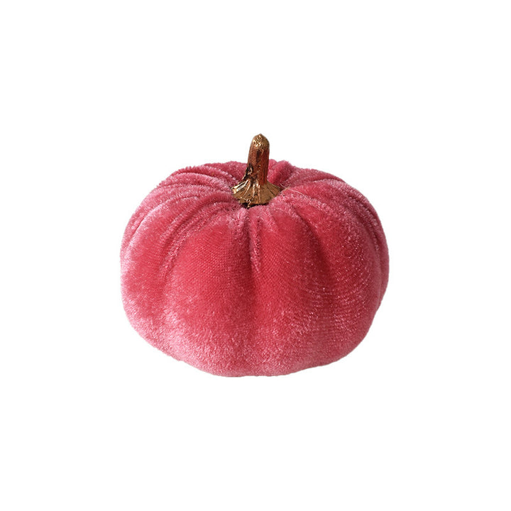 Samt-Deko Pumpkin with decorative metal stem as table ornament